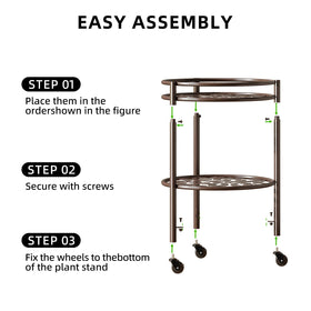 Rioneta rolling plant stand suitable for both indoor and outdoor use.