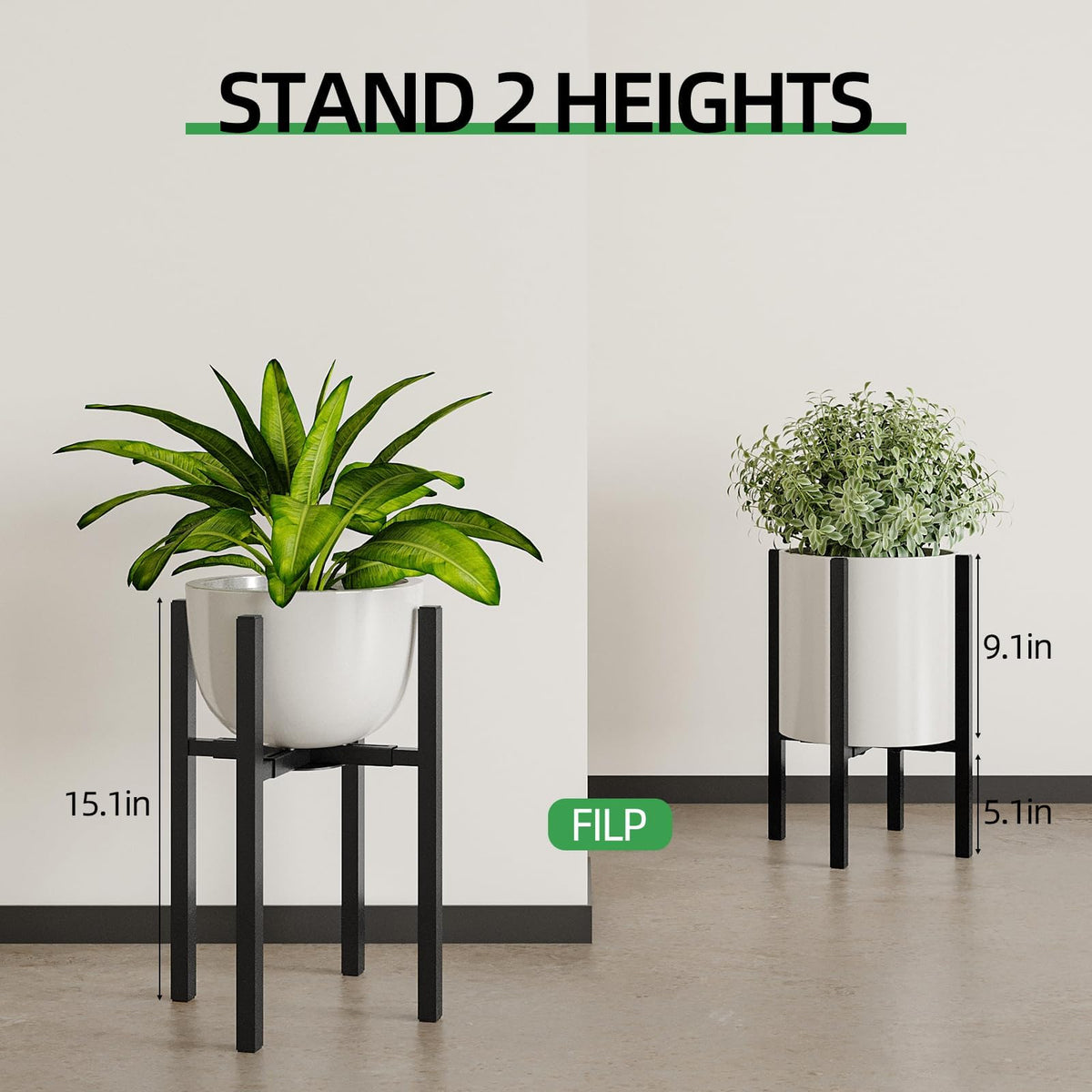 Rioneta sturdy metal frame keeps plants stable on any floor surface