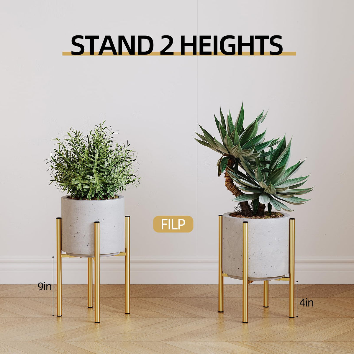 Rioneta versatile plant stand for various pots and setups.