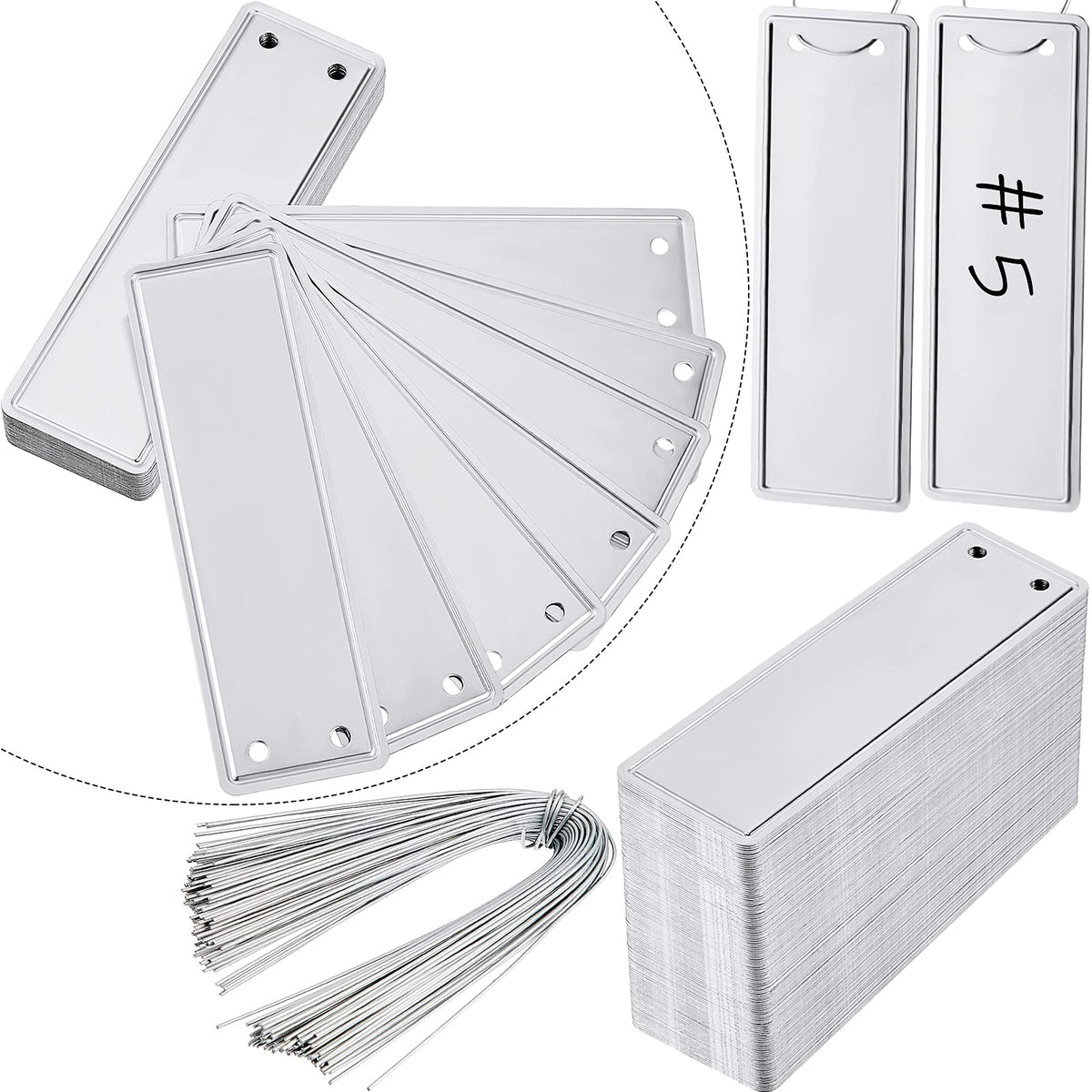 Ripeng aluminum plant label with a 6-inch wire for durable outdoor marking.