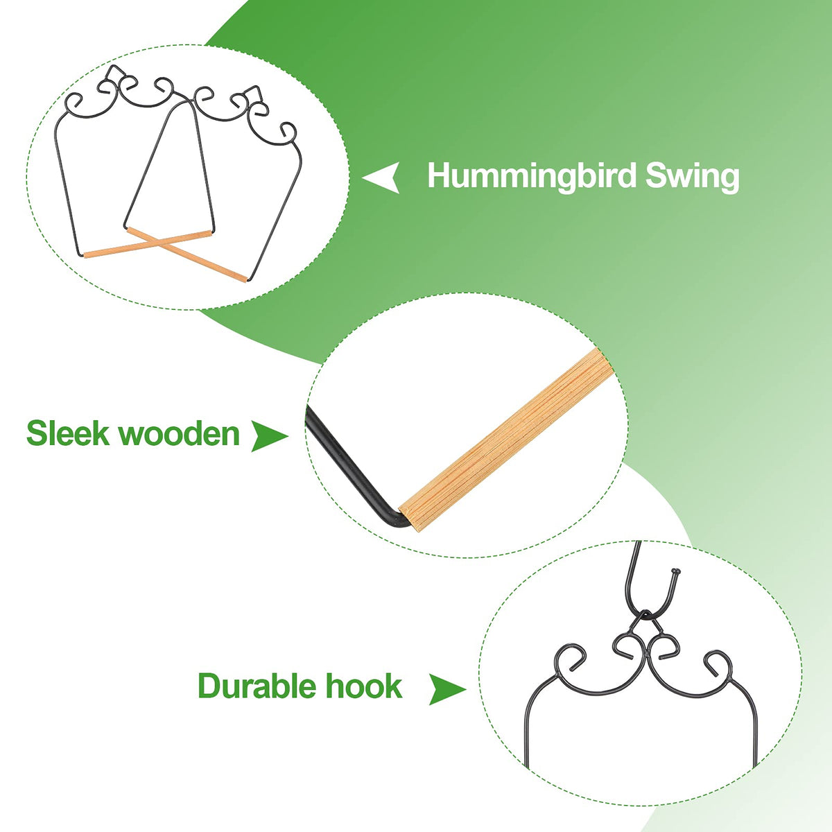 Ripeng hummingbird swing compact size fits balconies and small patios for bird watching