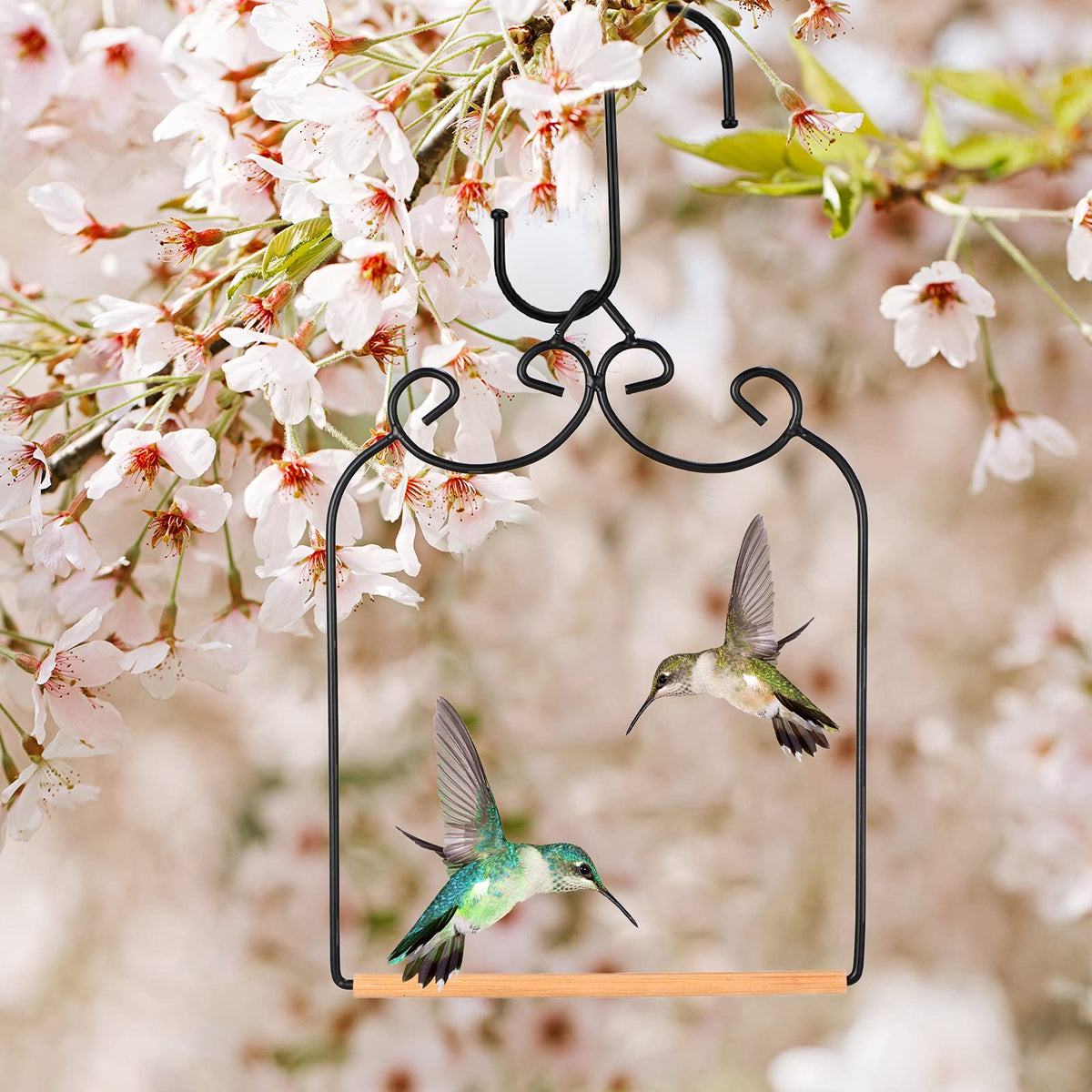 Ripeng hummingbird swing outdoor garden setup on a branch or railing