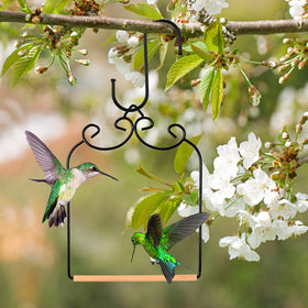 Ripeng hummingbird swing mounted near window for clear viewing of birds