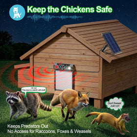 Ripom anti-pinch safety mechanism stops and reverses on obstructions to protect birds.