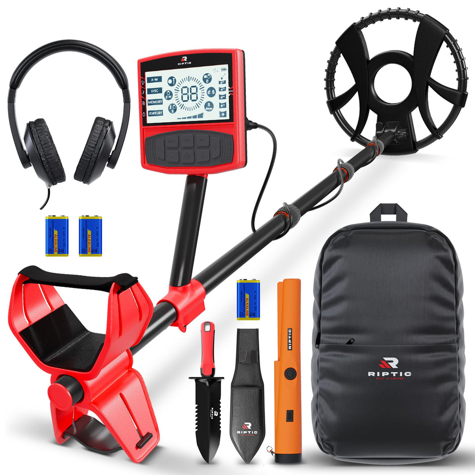 RipTic metal detector kit full with accessories for treasure hunting and exploration