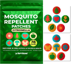 RiptGear mosquito patches 78-pack on display for easy outdoor use.