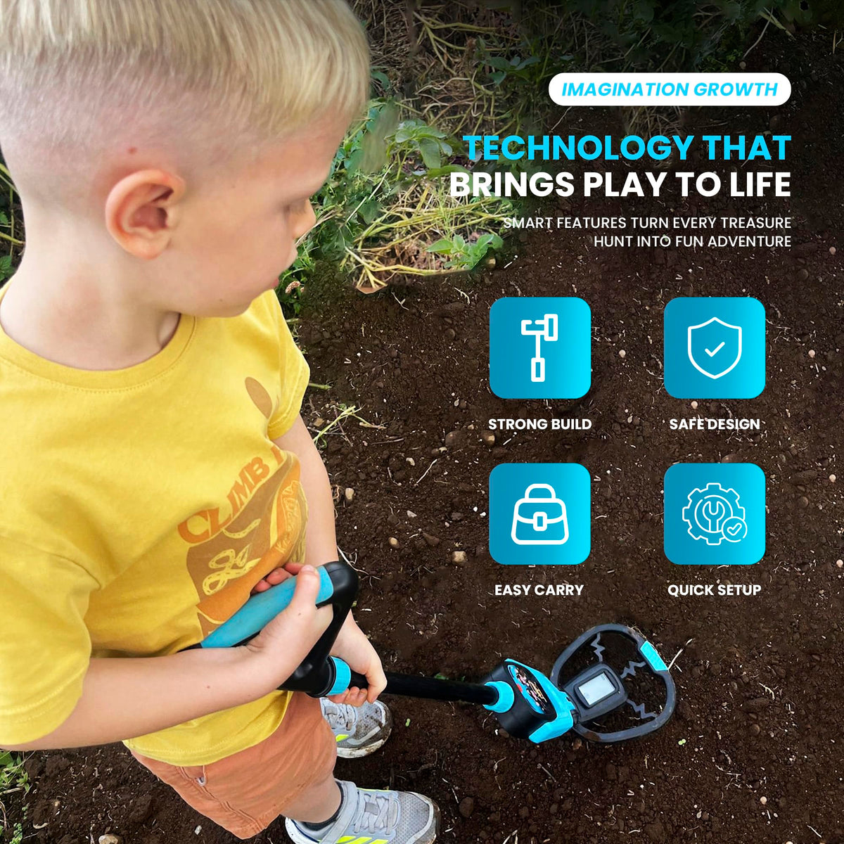 RIPTIC included shovel helps easy treasure digging