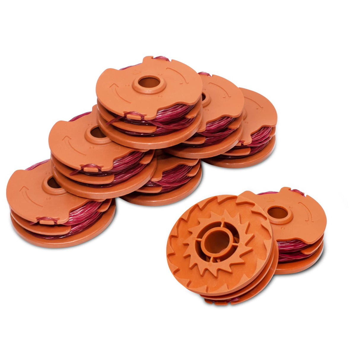 RISELION WA0007 spool front view showing Worx-compatible line for efficient trimming