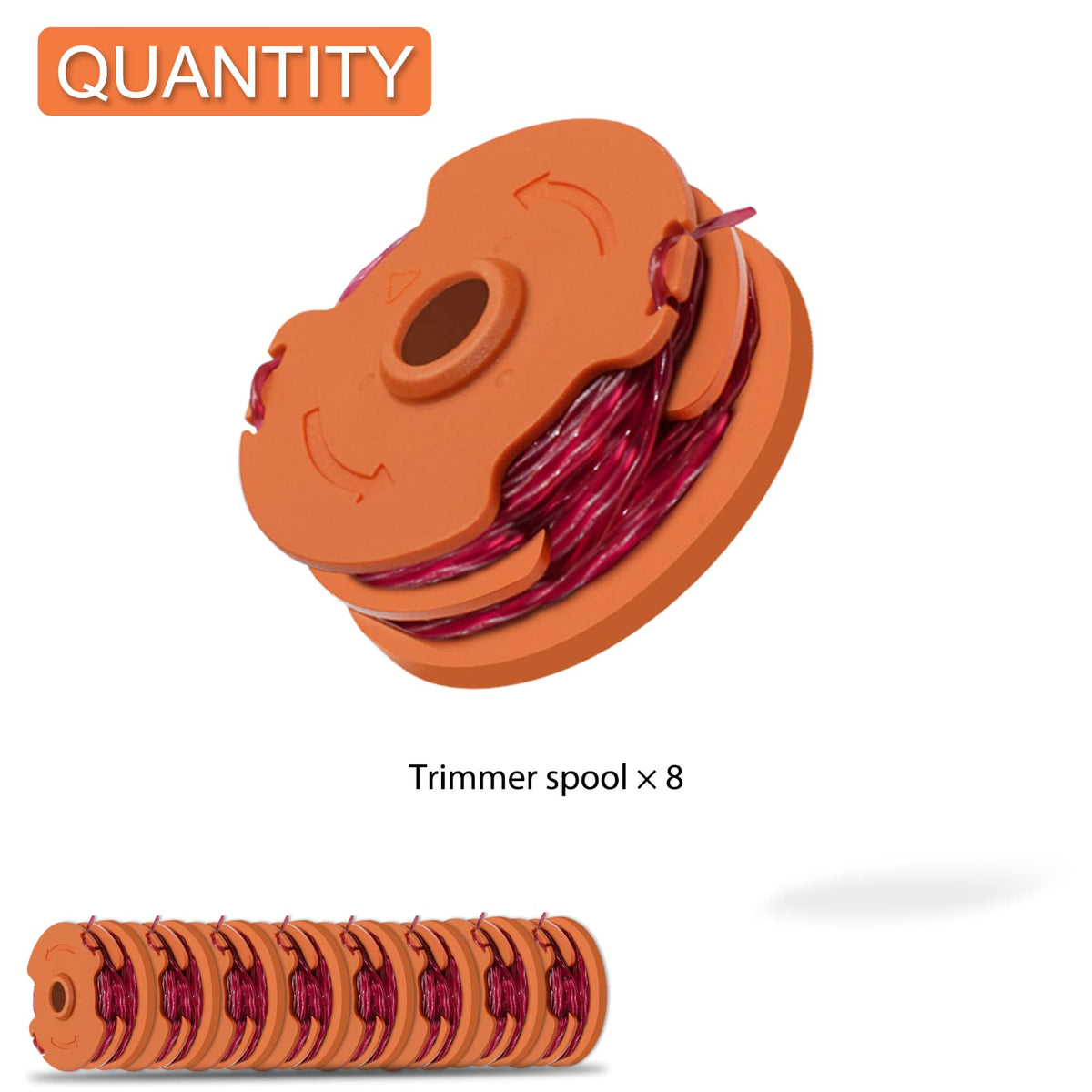RISELION WA0007 spool side wind detail demonstrates durable 0.065 inch line