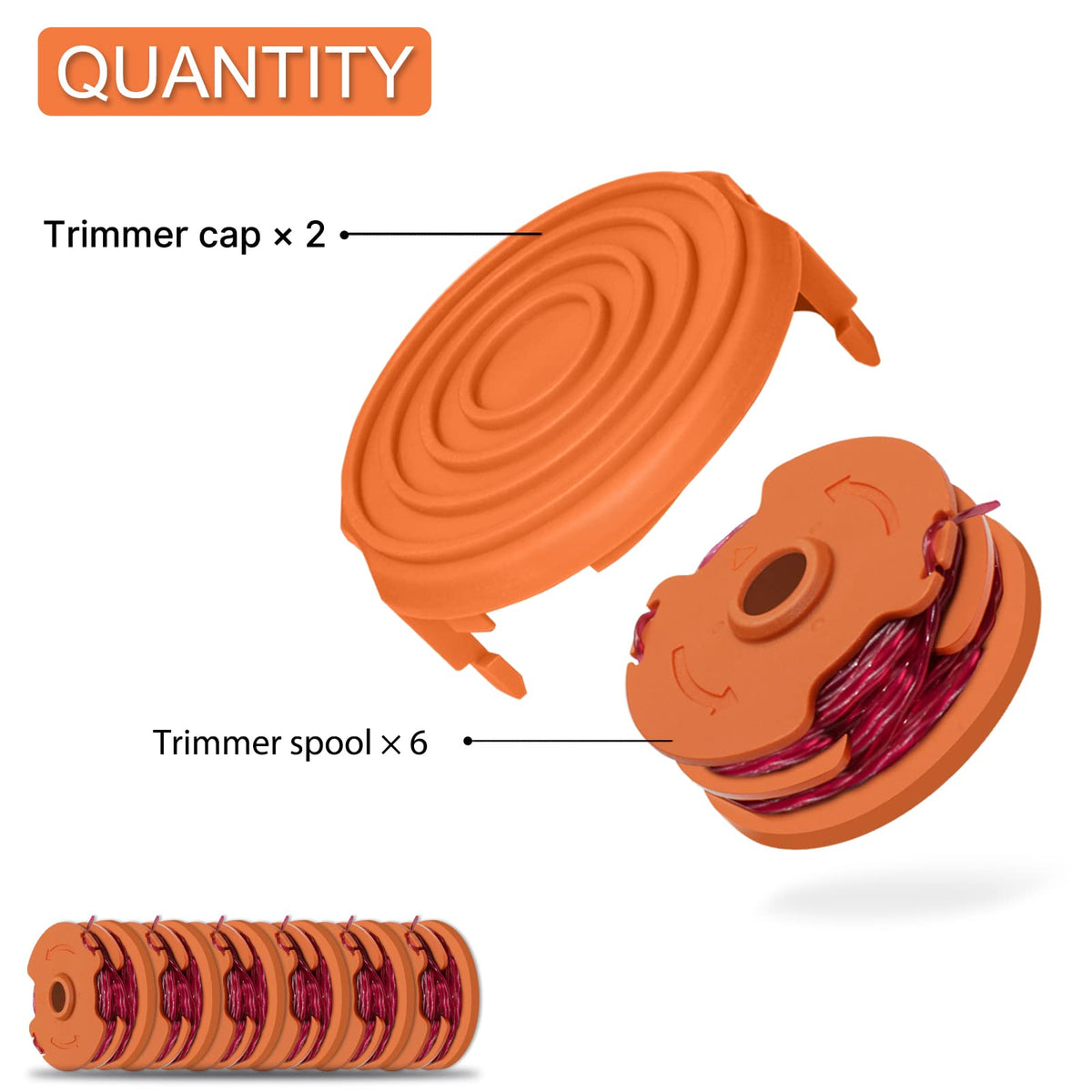 RISELION WA0007 spool for Worx WG119, side view, supports reliable auto-feed performance.