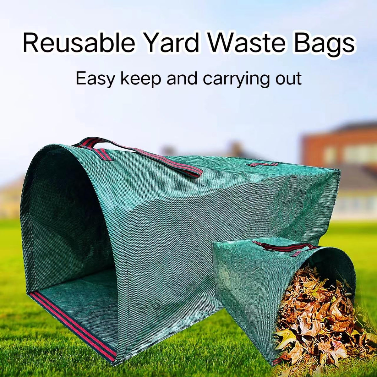 RISETEX 53-gallon yard bag holds a large amount of debris.