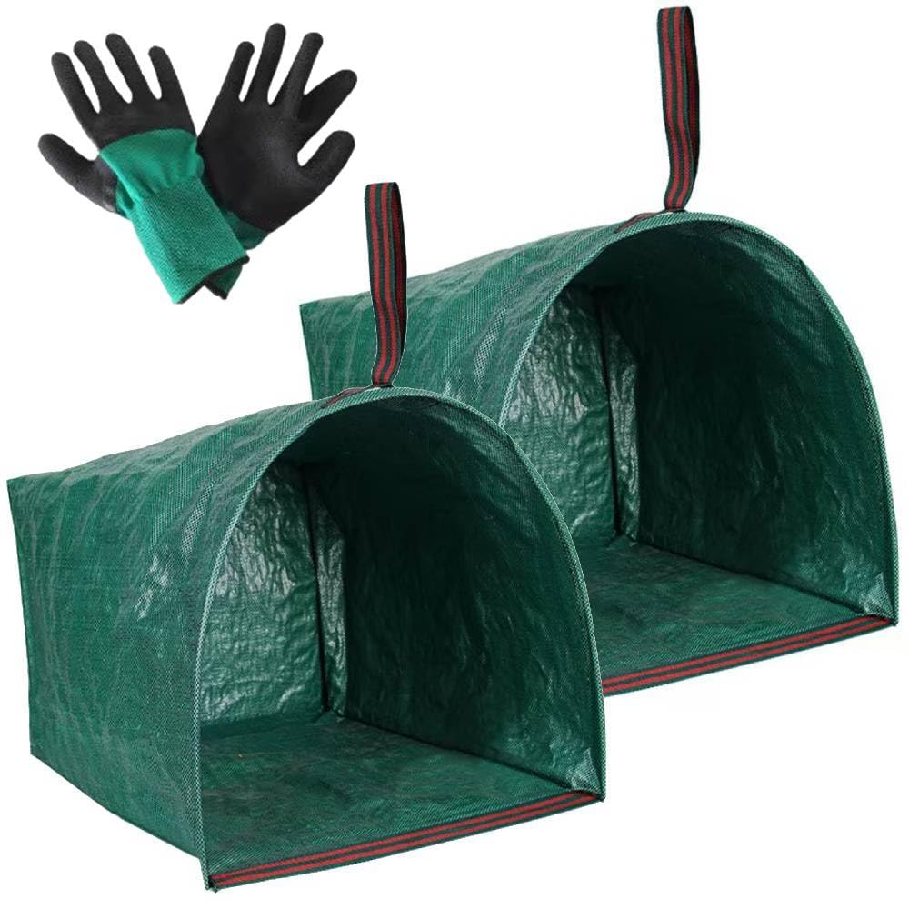RISETEX 72-gallon garden bag with dustpan-style opening for easy loading.