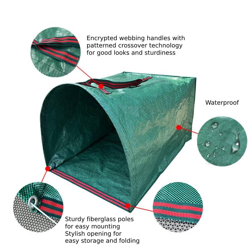 RISETEX heavy-duty woven polypropylene bag resists tearing during outdoor cleanup.