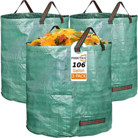 RISETEX Leaf Collector 106gal bags assembled for high capacity yard waste.