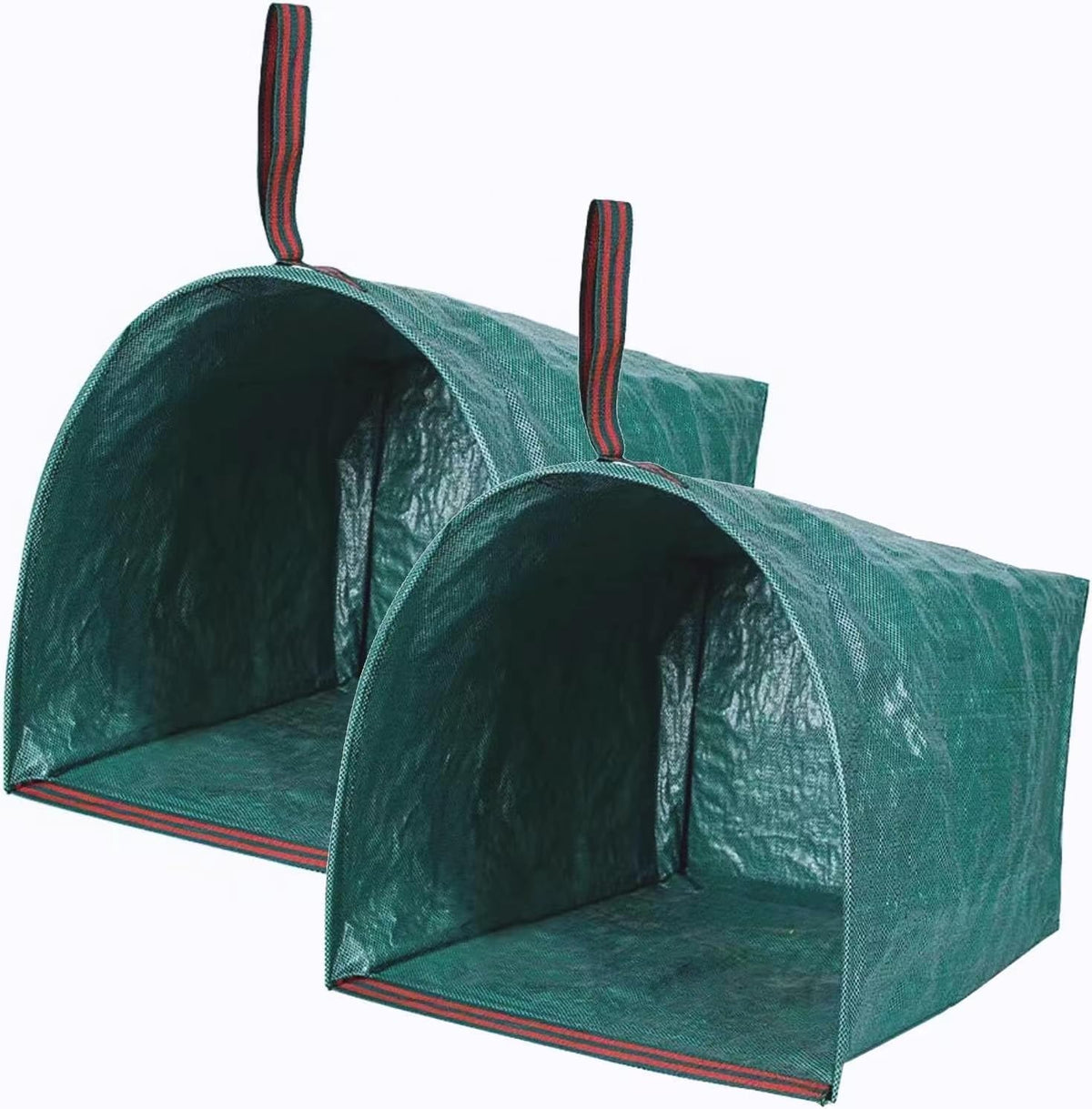 RISETEX yard waste bag with dustpan design for quick leaf pickup.