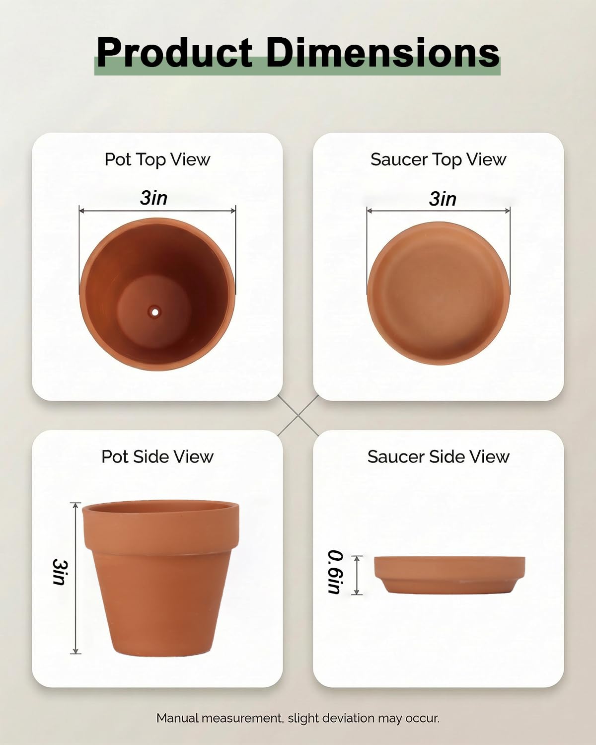 Riseuvo 12-pack terracotta pots ideal for indoor and outdoor use