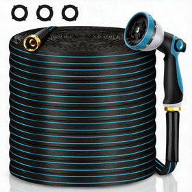 Riskhero 25ft hose coiled neatly for easy storage and portability.