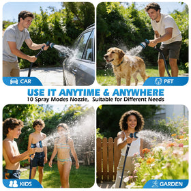 Riskhero 25ft hose ideal for lawn, car wash, and pet bathing.