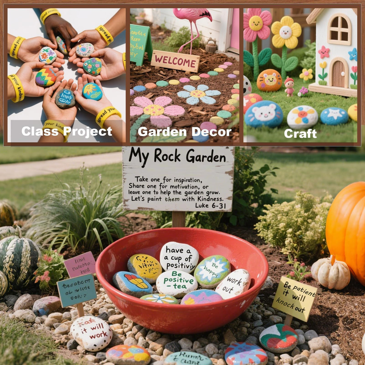 Kid-friendly surface: RITOLLO river rocks for crafting