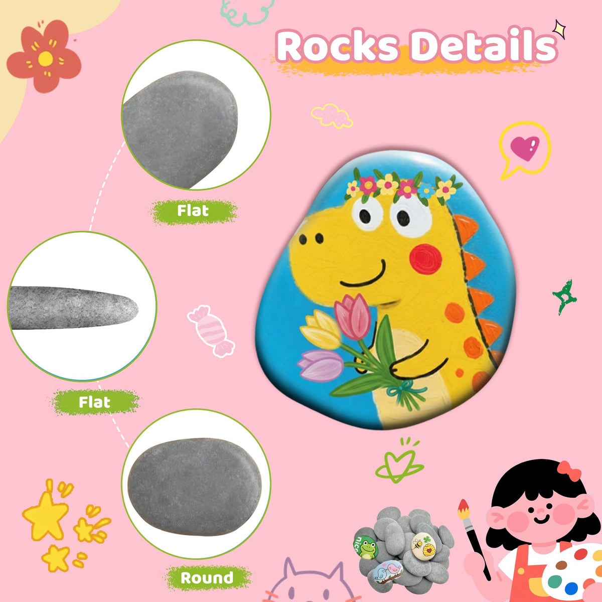 Natural appearance of RITOLLO river rocks enhances craft projects