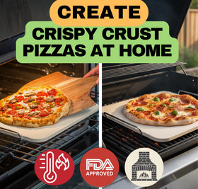 Ritual Life pizza stone with handles shown for safe lifting and rack placement