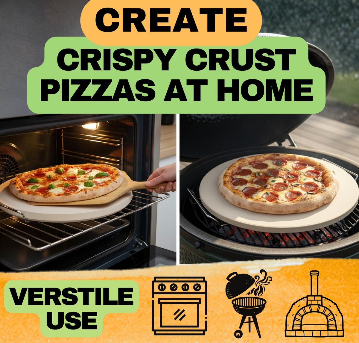 Ritual Life stone with removable handles versatile placement on oven rack
