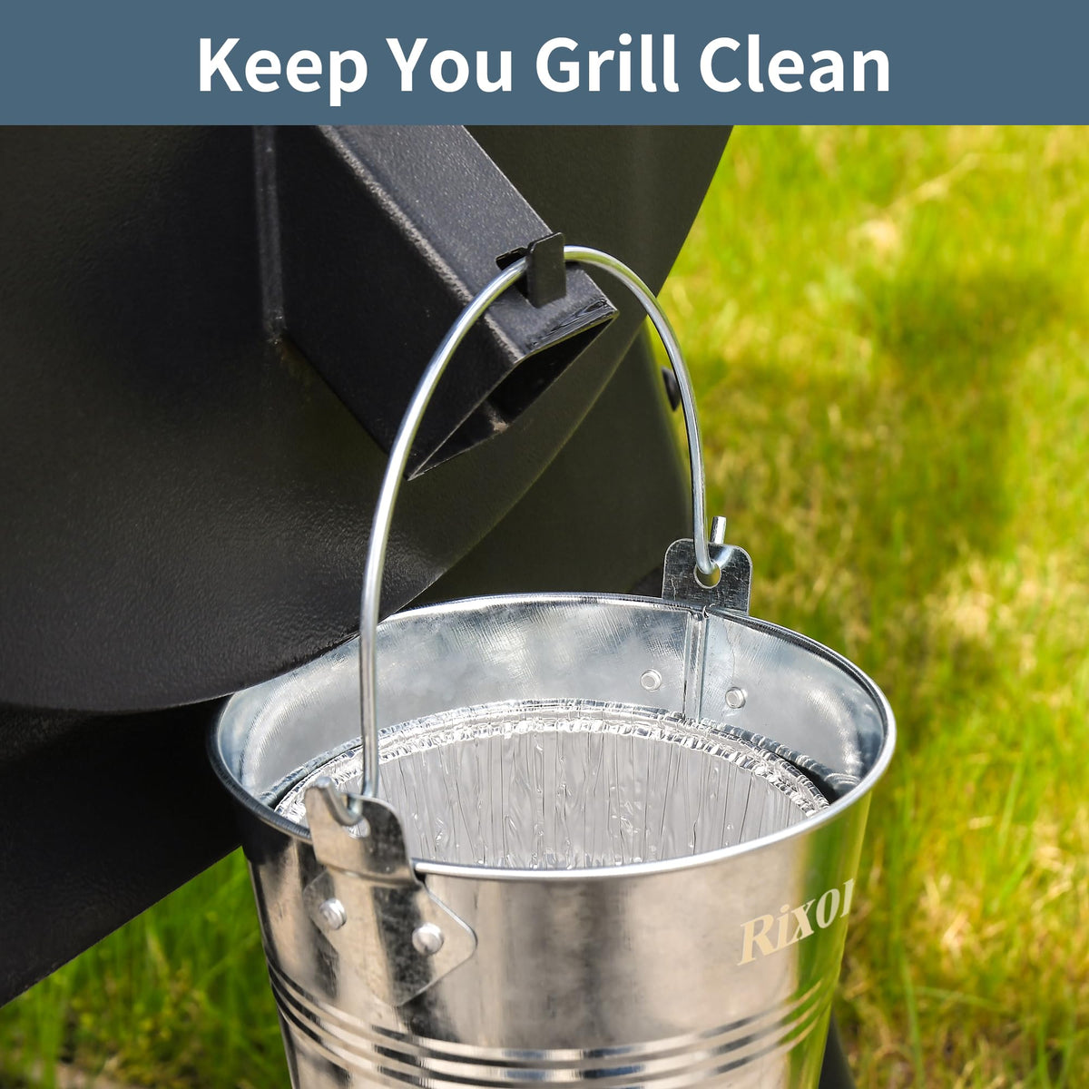 Rixordd grease bucket demonstrated to withstand 500°F+ heat during long cooks.
