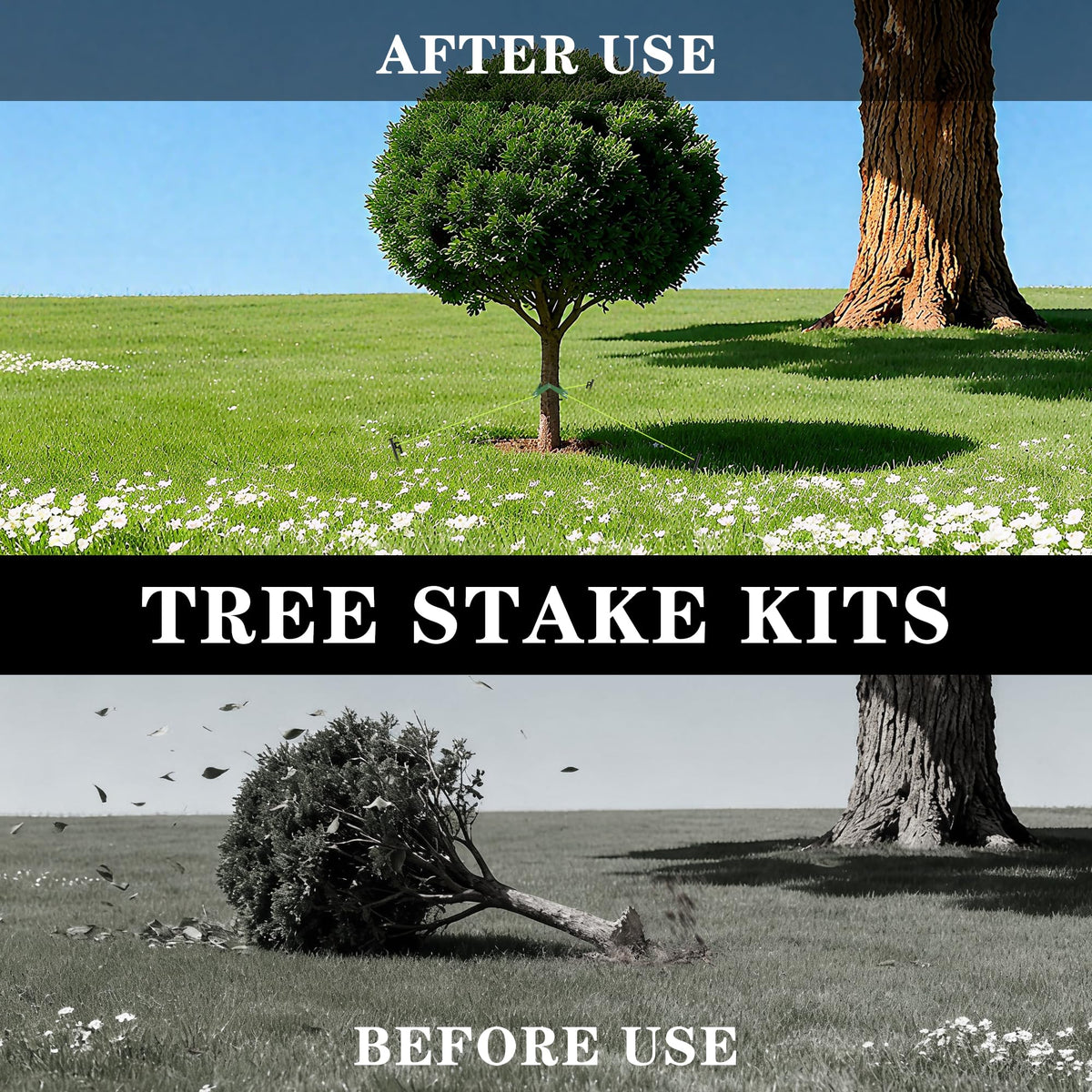 RIY 12-inch forged stake provides sturdy support for a young tree.