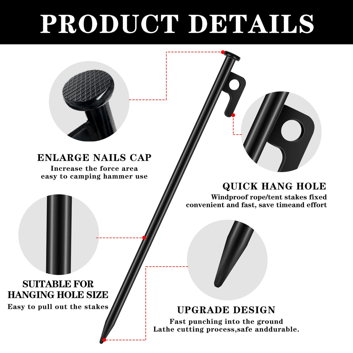 RIY easy insertion tip design helps beginners set stakes quickly.