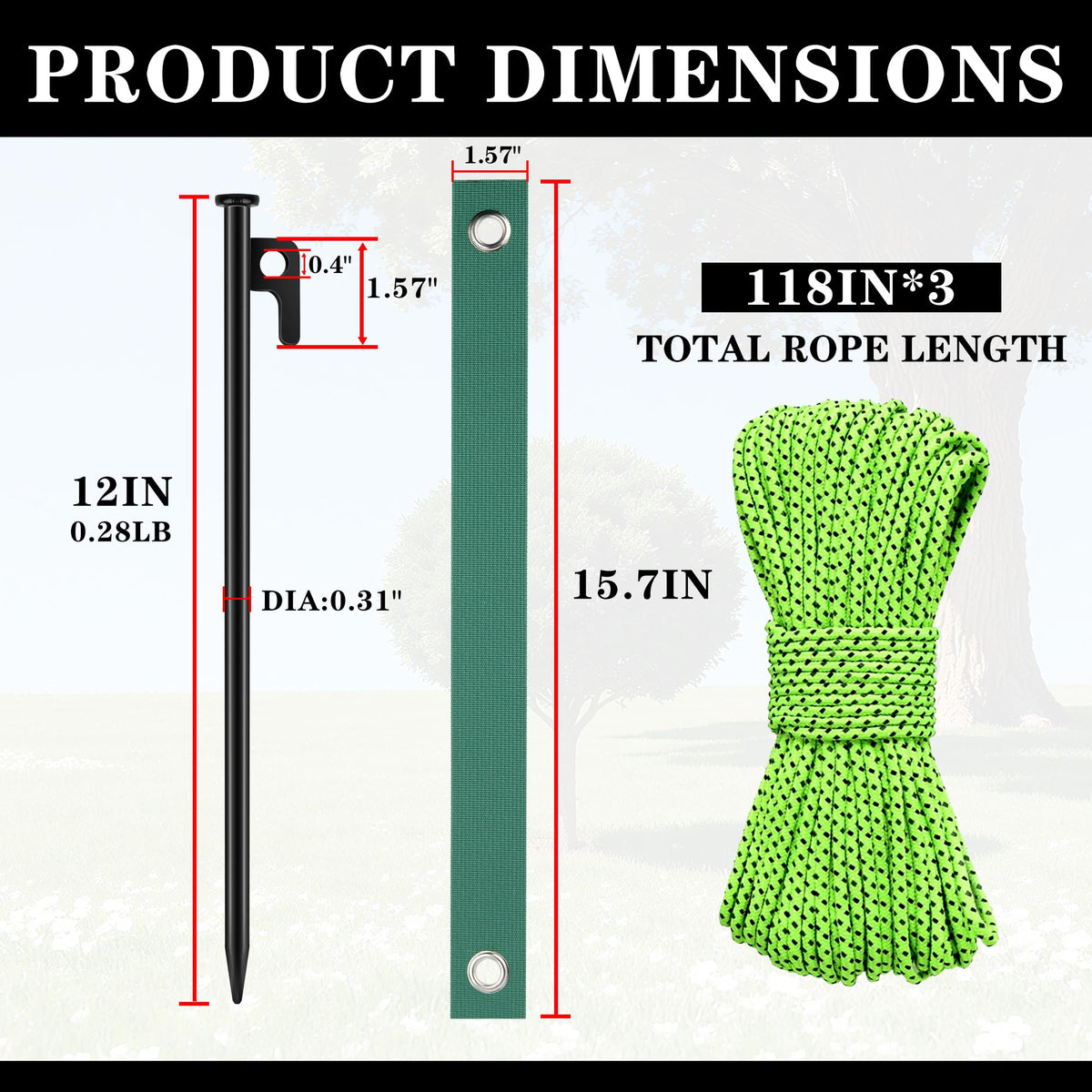 RIY wear-resistant fabric straps protect bark while stabilizing branches.