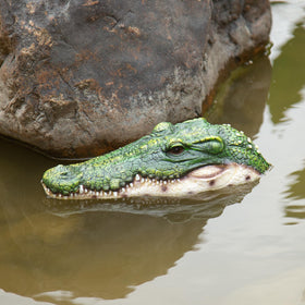 RKGOMDMU garden water feature alligator decoy adds whimsy while safeguarding koi and vegetation