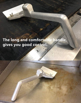 LRui splash guard protecting hands during scrubbing on hot surfaces.