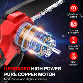 RLSOO 21V removable battery enables extended pruning sessions with quick swaps.