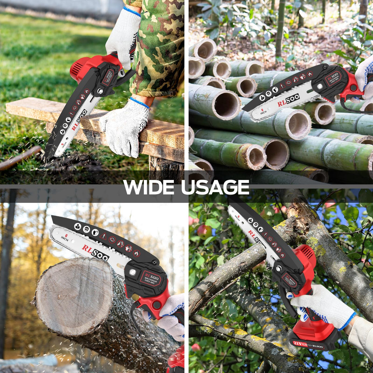 RLSOO kit includes three chains and two batteries for versatile projects.