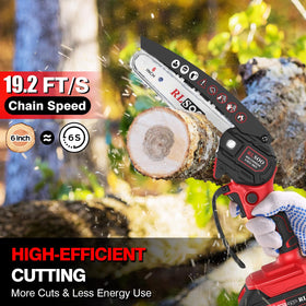 RLSOO cordless chainsaw motor delivers smooth power for reliable pruning.