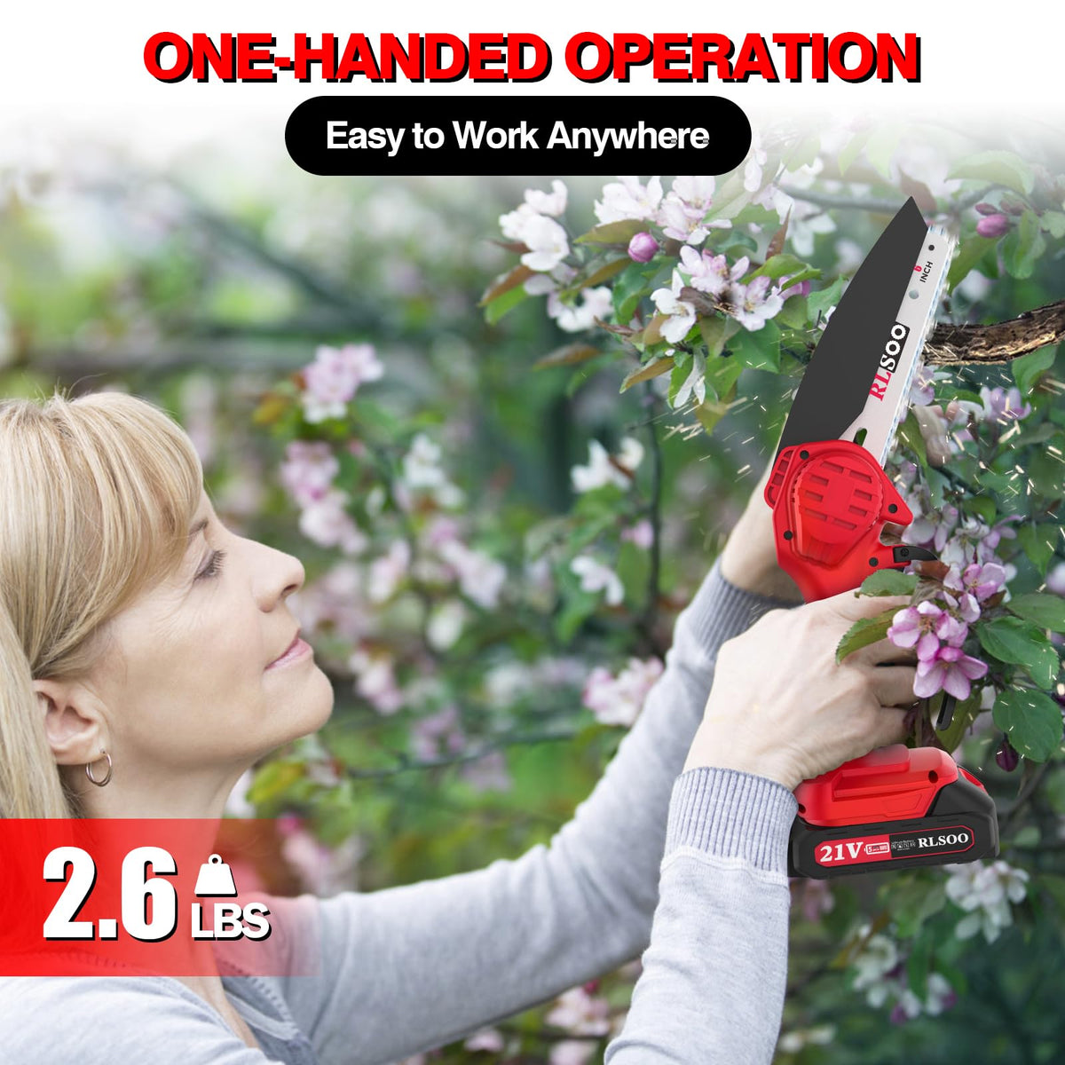 RLSOO safety gear and anti-slip grip ensure comfortable, secure operation.