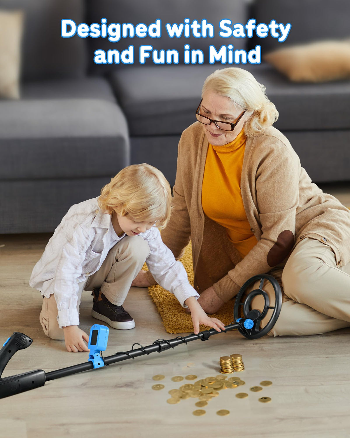 RM Ricomax kids metal detector buzzer and vibration provide feedback