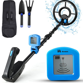 RM Ricomax kids metal detector with 7.4-inch coil guides treasure hunts