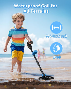 RM Ricomax kids metal detector LCD display guides young explorers to targets