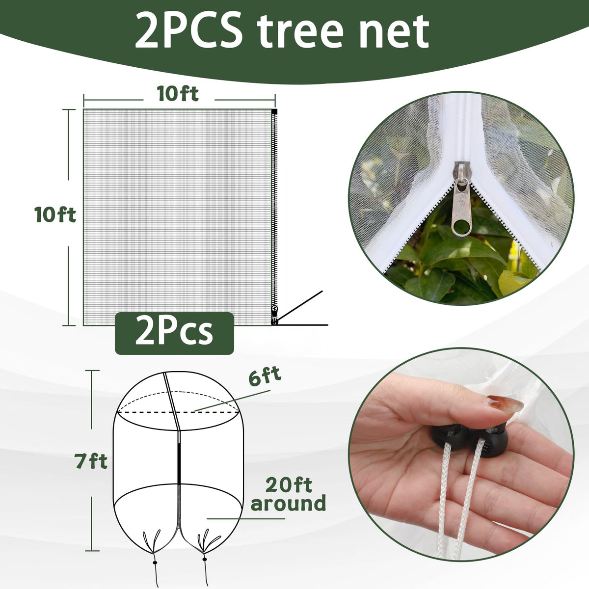 RMBHM 10x10ft netting over an apple tree protects fruit from pests