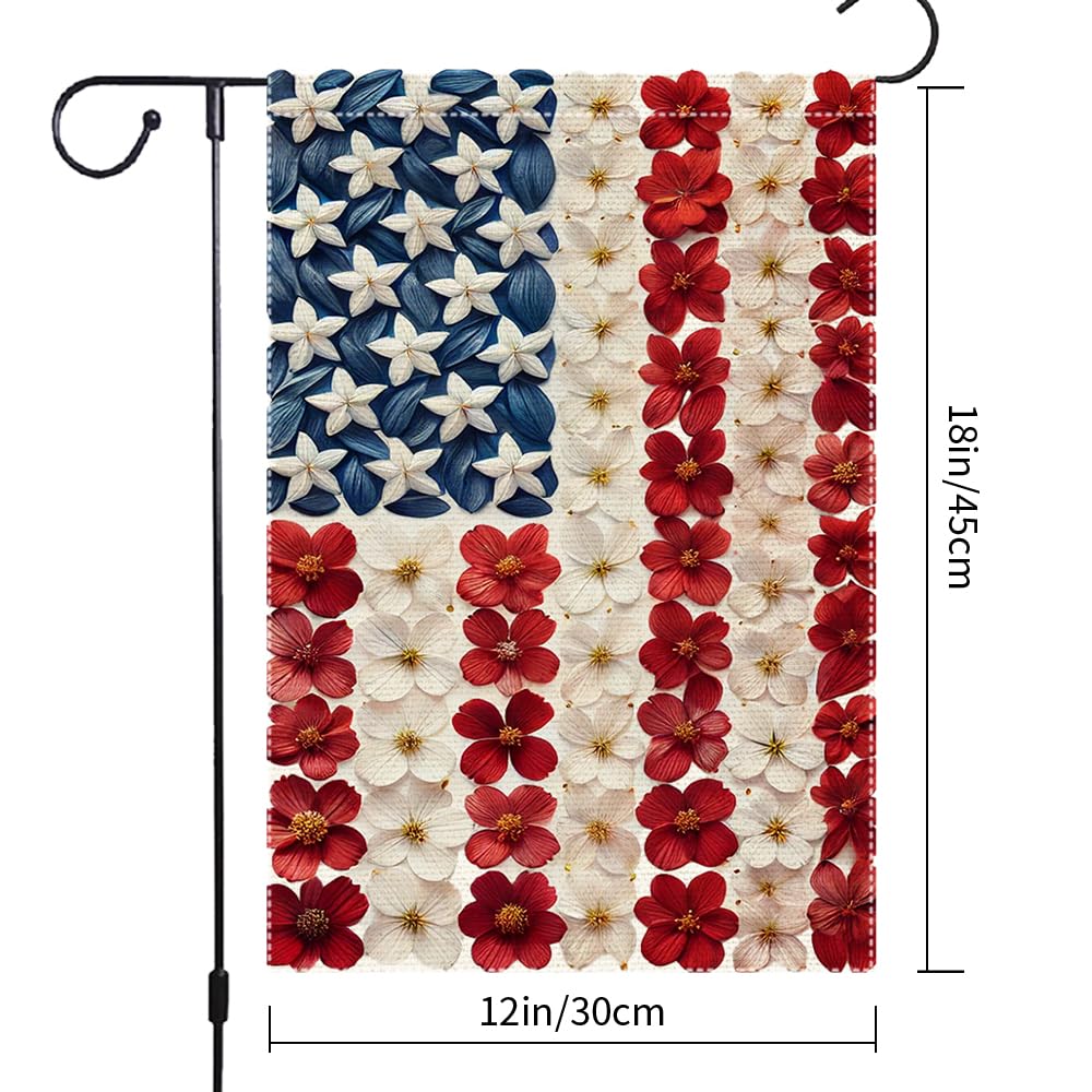 RMXJKIIU garden flag red white stripes formed by flowers enhances seasonal curb appeal.