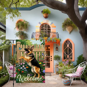 RMXJKIIU German shepherd dog garden flag adds charming curb appeal