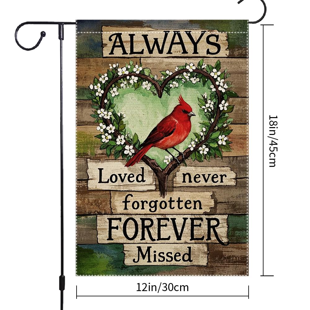 RMXJKIIU Heart-frame with branches and white flowers plus cardinal adds serene yard accent.