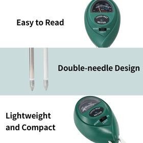 Rngeo soil hygrometer probes in soil image highlights hands-on garden management.