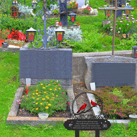 Rngmsi Cardinal Grave Decor ground stake inserts easily for stable cemetery display.