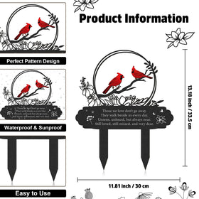 Rngmsi Cardinal Grave Decor with double-sided iron art for clear details from all angles.