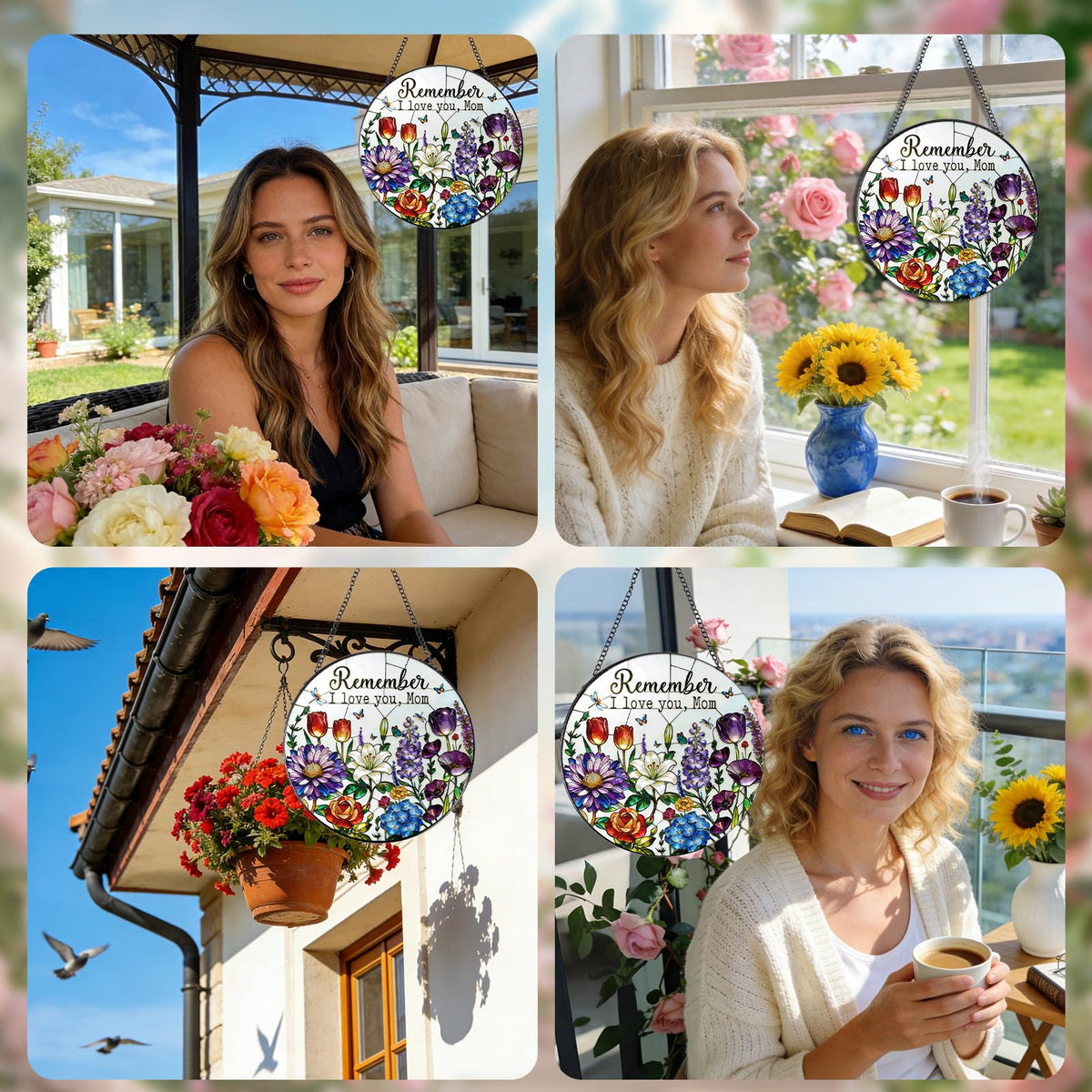 Rngmsi garden sun catcher decor adds color to sheltered outdoor spaces