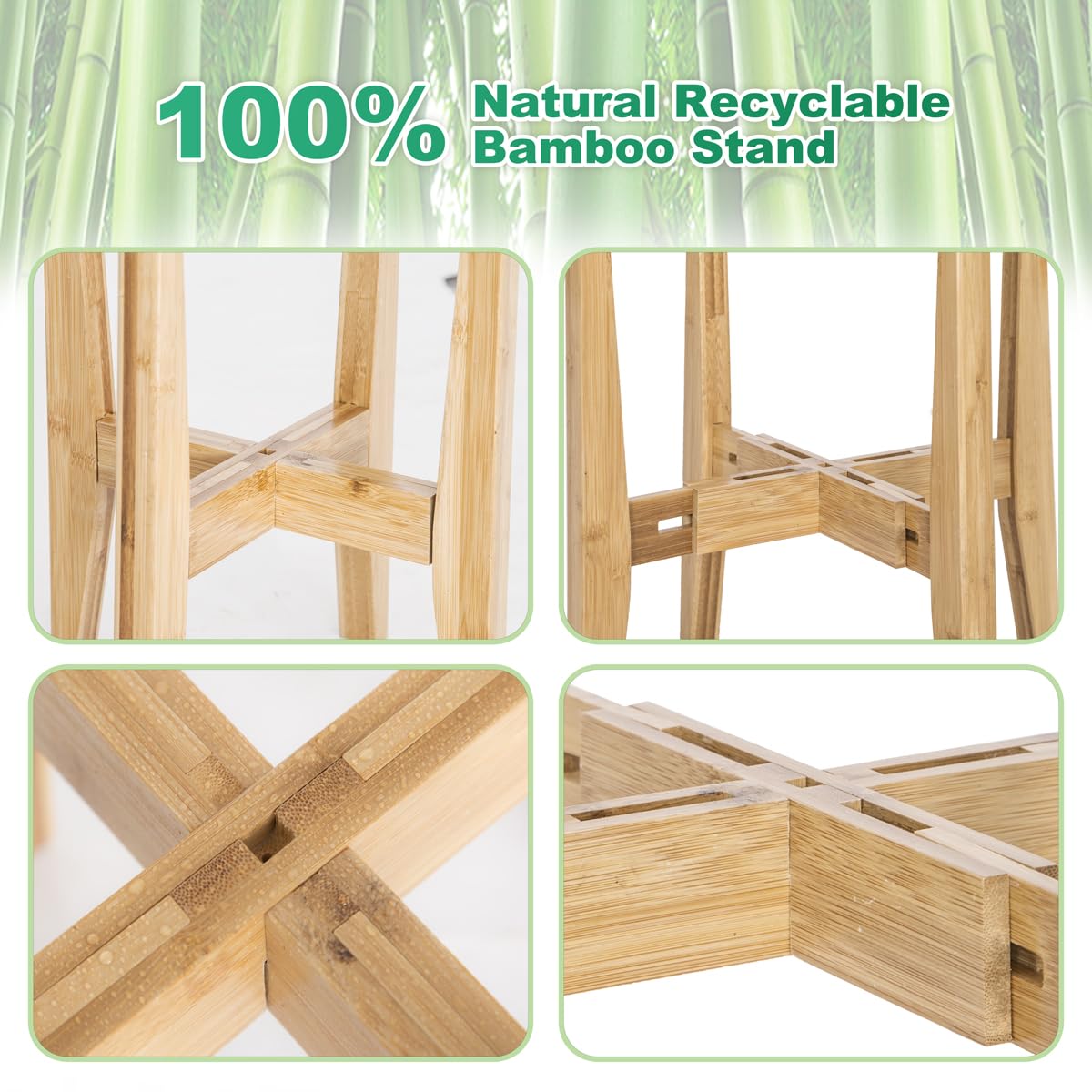 Rnined plant stand supports heavy pots, demonstrating 120 lb capacity.