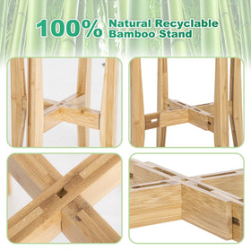 Rnined plant stand supports heavy pots, demonstrating 120 lb capacity.
