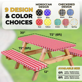 RNOONY bench cover 12x72 red checkered shows elastic fit